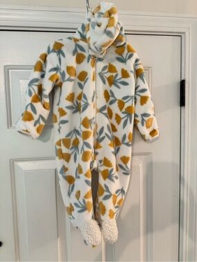 6-9m chick pea plush fleece zip up
